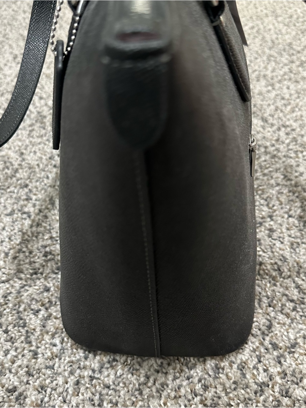 NWT Coach Gallery Tote CH285 Black Crossgrain Leather Silver - Picture 4 of 16